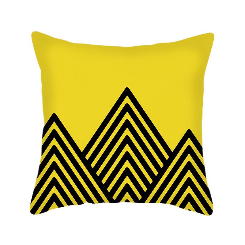 Nordic Cushion Pillow Geometric Linen Pillow Cover Yellow European Nordic Ins Style Cushion Cover