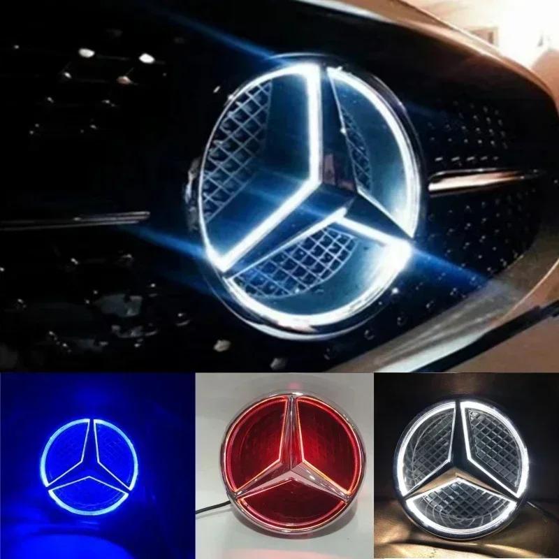 Автомобильная наклейка для Mercedes Benz Белый Синий Красный Свет Звезда-Эмблема на Передней Решетке Автомобиля Светодиодный Подсвечиваемый Логотип для Mercedes Benz W447 V-c