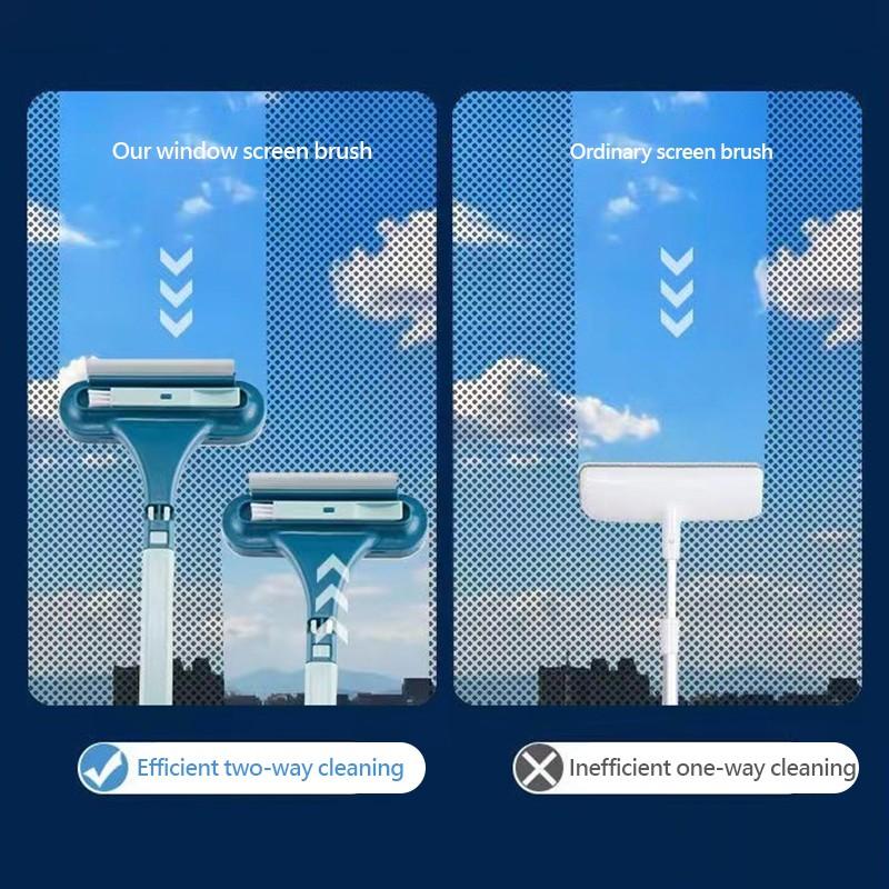 Щетка для оконных стекол Инструмент для чистки стекла Двусторонний телескопический стержень Очиститель окон Швабра Стеклоочиститель Щетка с длинной ручкой Щетка для пыли Кухонные принадлежности
