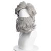 Synthetic Wizard Beard and Wig Sets Short Gray Old Man Curly Wig Costume Zeus Cosplay Suit Grey for Men Carnival Christmas Party