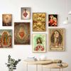 Vintage Sacred Heart of Jesus Art Prints Poster Abstract Religion Canvas Painting Retro Wall Picture Home Decoration Cuadros