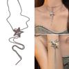 Delicate Star Pendant Necklace Stylish Neck Jewelry Pullable Star Necklace Chain Necklace Perfect Gift for Fashion Lady
