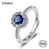 Lindon Classic Silvering Zircon Ring Ladies Jewelry Wedding Promise Party Gift
