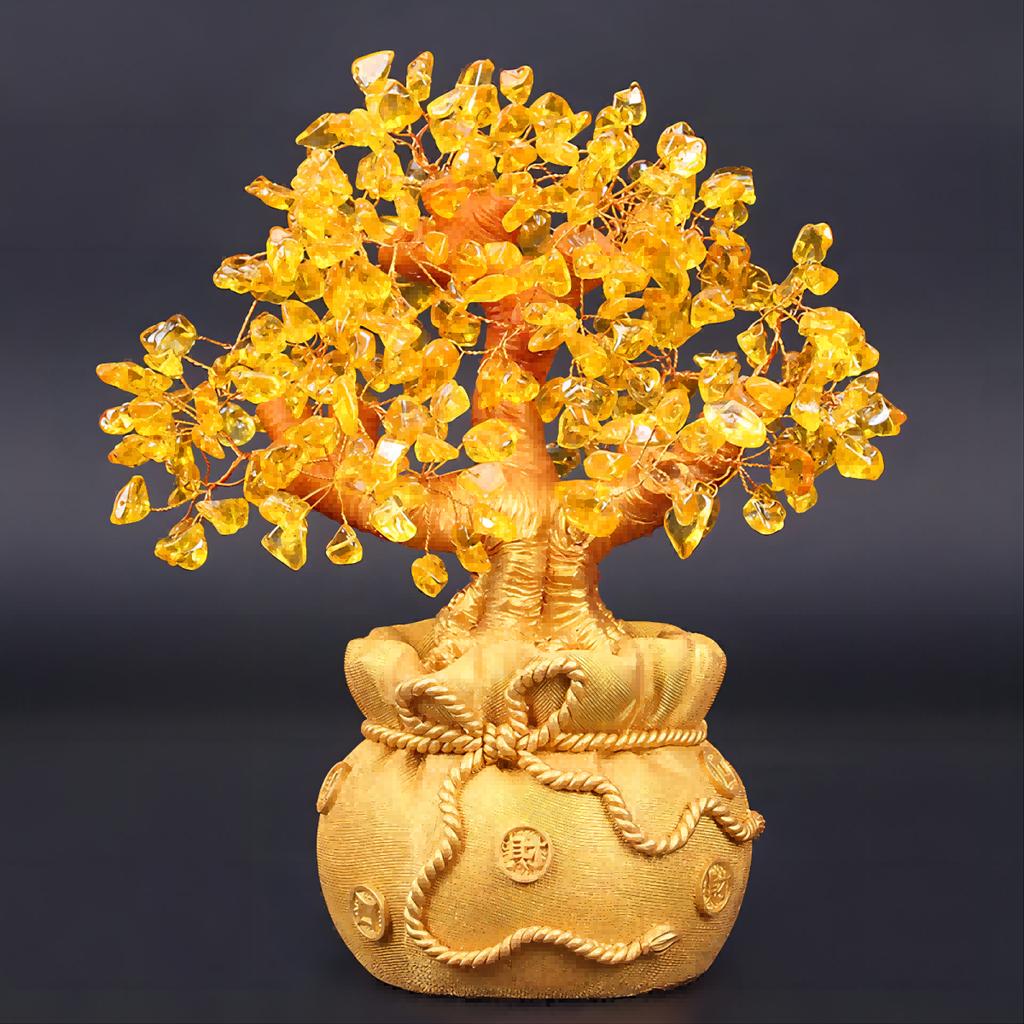 Feng Shui Citrine / Citrine Money Tree & Citrine Tree, Faucet Crystal Tree / Chinese Dragon Fortune Crystal Tree / Gift Tree