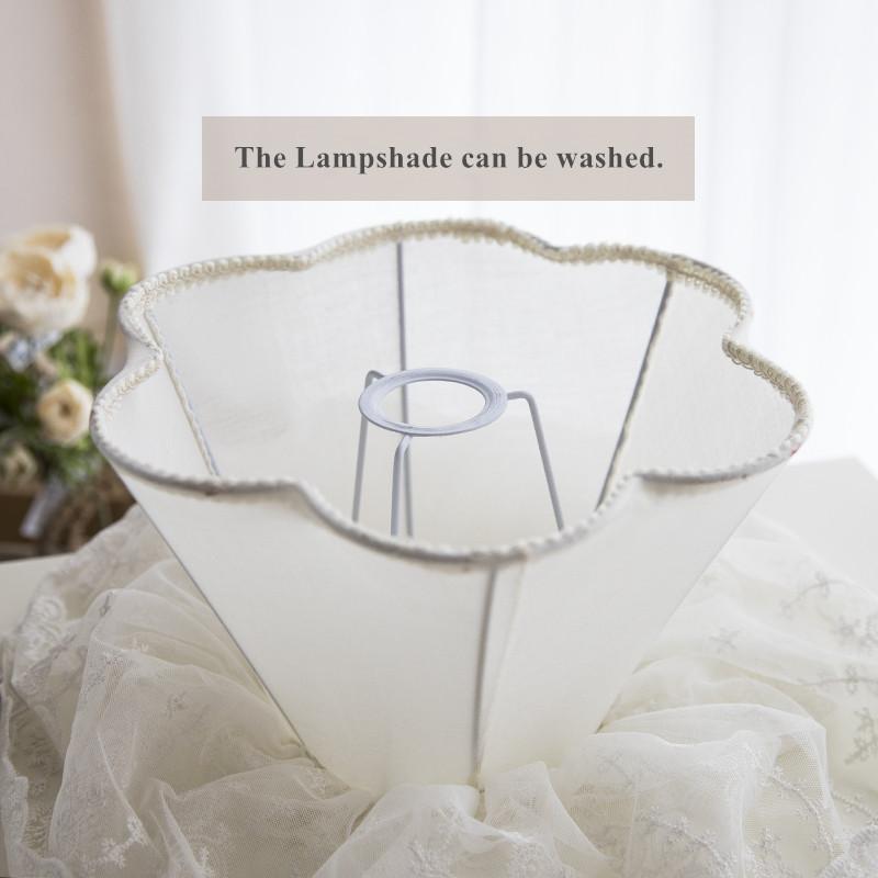 Европейские креативные белые настольные лампы из кружевной ткани в Корейском стиле, милые маленькие лампы из свежей смолы, прикроватные, фойе и спальни SFY005