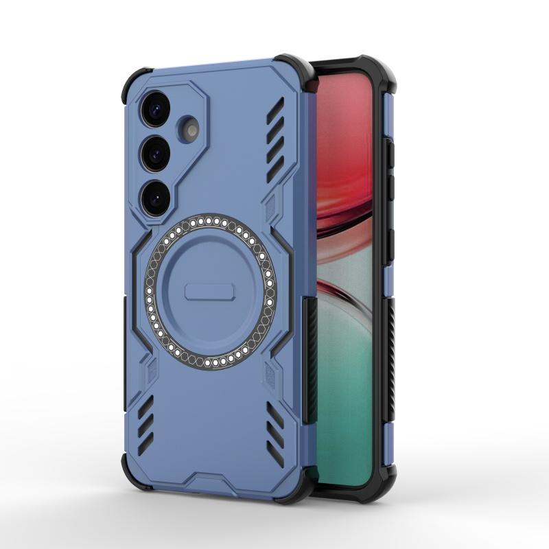 Магнитный Роскошный Бронированный Противоударный Чехол для Samsung S25 Capas Роскошный Цвет Твердый Противоударный Круглый Магнитный Samsung Galaxy S25