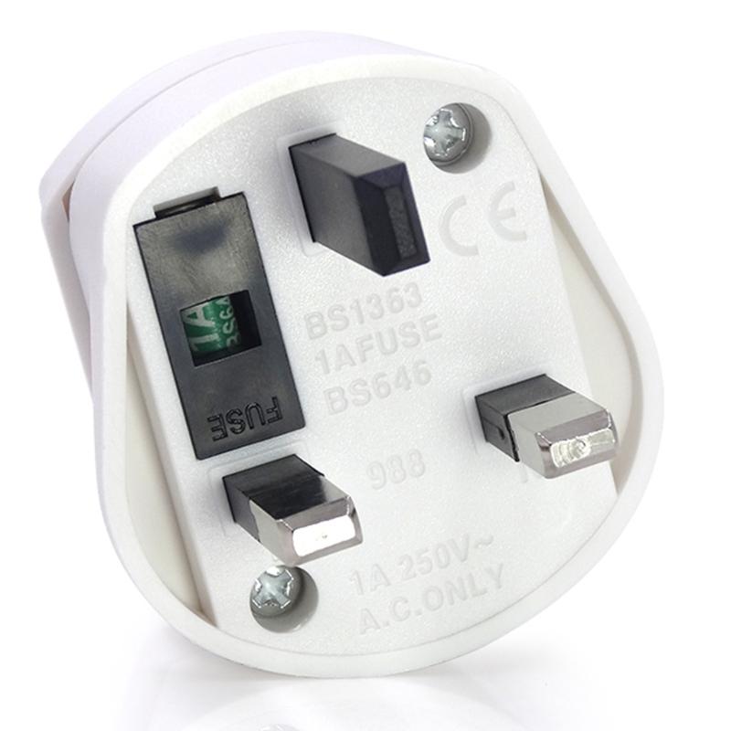 UK Electric Toothbrush Adaptor Plug, 2 Pin to 3 Pin Electric Shaver Adaptor Socket Converter, White