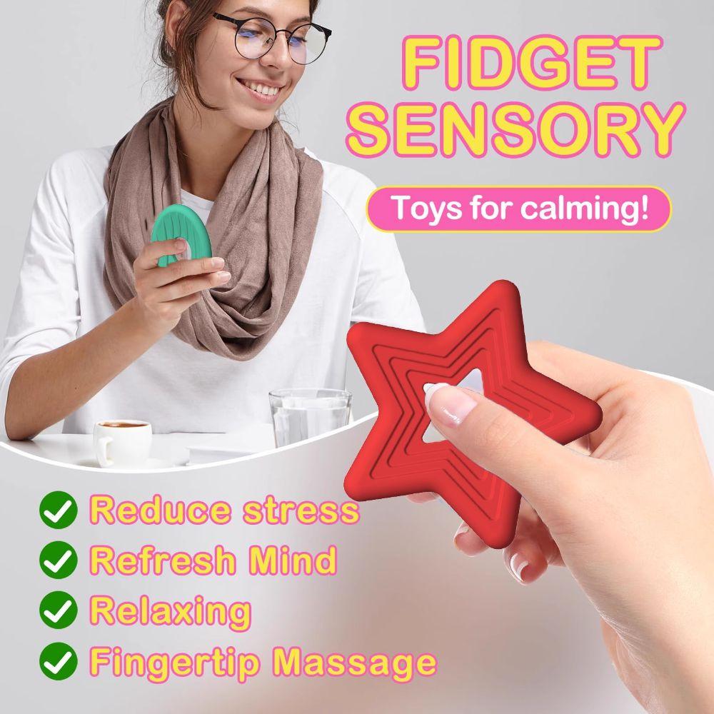 6 шт./набор текстурированных детских сенсорных камней, расслабляющих текстурированных камней для беспокойства, рождественский подарок