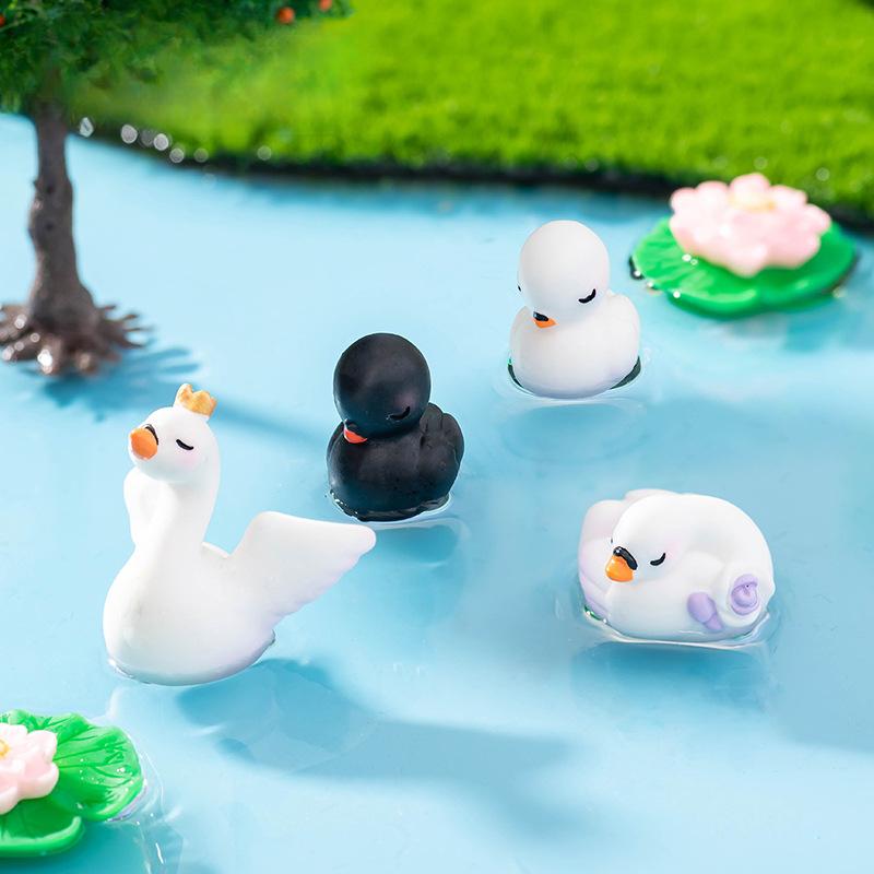 Мох Микро Ландшафтный Декор Милый Элегантный Черно-Белый Лебедь Животное Украшение Бонсай Настольное Украшение Автомобиля