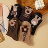 Женские мультяшные носки до щиколотки с рисунком плюшевого мишки, универсальные, модные, креативные, дышащие, удобные, повседневные носки