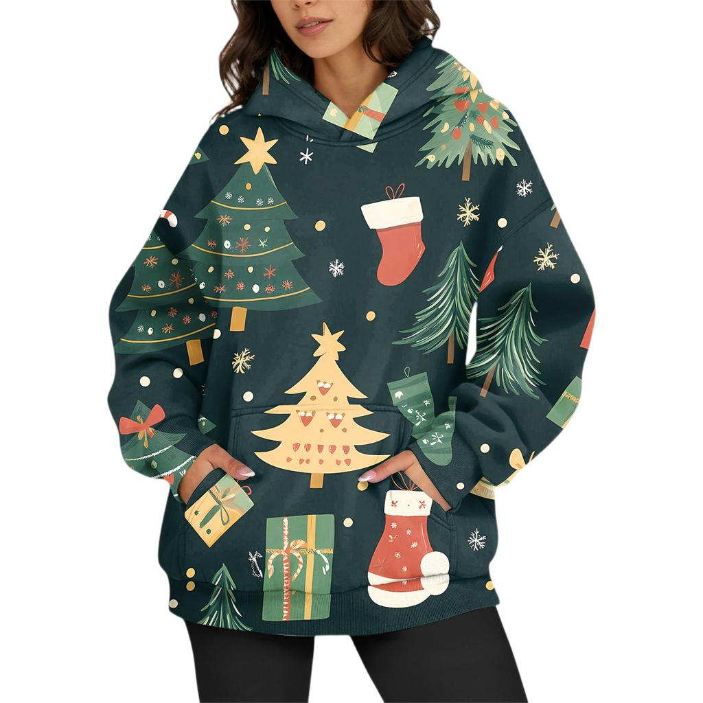 Women's Fashion Daily Versatile Casual Crewneck Sweatshirts Long Sleeve Printed Top Sweatshirts