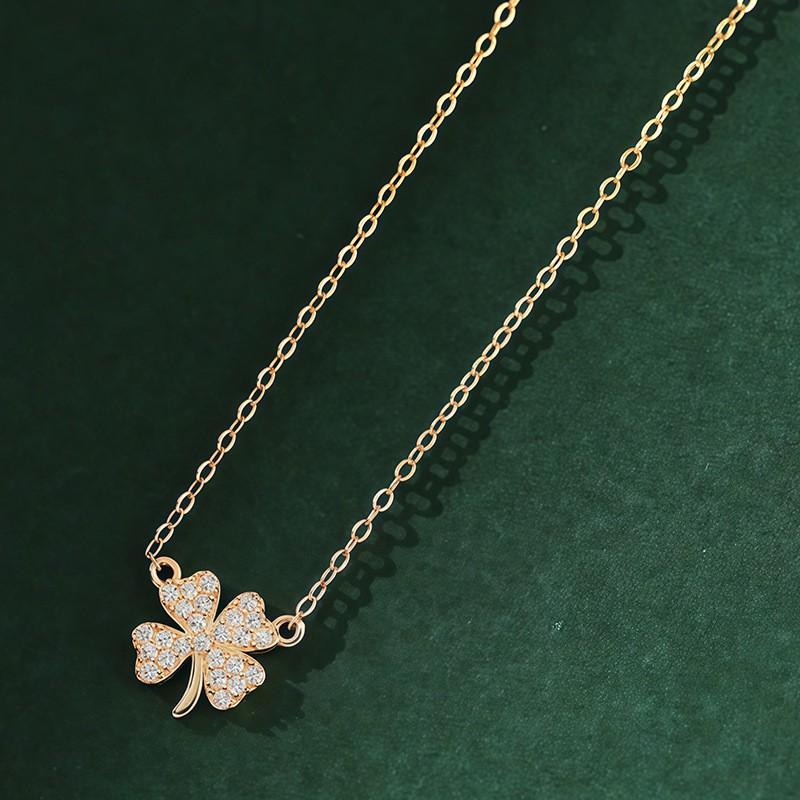 Minimalist Korean Style Clover Pendant Necklace Women Zinc Alloy Dainty Chain Jewelry Gift