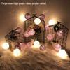 Round Cotton Ball String Lights - Christmas Holiday Decoration, Bedroom Fairy Lights, Flashing Starry Sky
