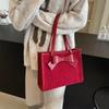Large Capacity Red Bag 2025 New Women's Bag Autumn and Winter Popular Shoulder Bag Bridal Wedding Bag Tote Bag