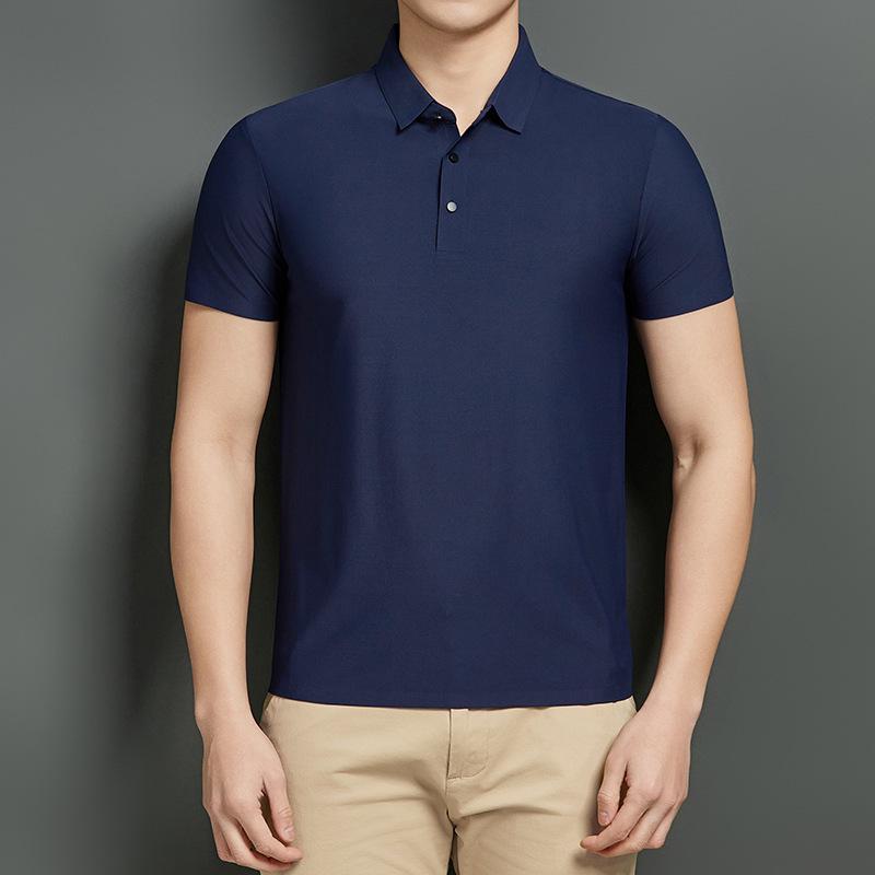 Summer Men's Traceless Short Sleeve T-Shirt Men's Lapel POLO Shirt Premium Casual Top