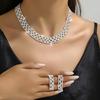 Ювелирные изделия Роскошь Свадебный Ужин Вечеринка Женщин Воды Бриллиант Полые Ожерелья Серьги-гвоздики Комплект Из Двух Частей