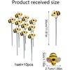 10Pcs Bee Garden Stakes Decor, Metal Yard Art Stakes, Front Yard Art Stick Floral Picks Bumble Bees Garden Stakes Outdoor Lawn Pathway Patio Plant Pot