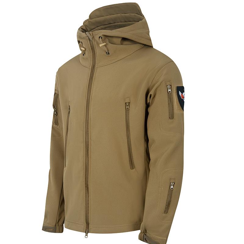 Мужские зимние тактические водонепроницаемые куртки SoftShell, мужское пальто с капюшоном, боевые, для рыбалки, пешего туризма, кемпинга, скалолазания, катания на лыжах