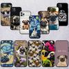 Cute Pug Dog Case for Samsung M55 M35 M15 A02 A05S A05 A06 A15 A12 A13 A10 A16 A20 A22 A24 A25 A30 A31 A32 A33 A35 A42 A50