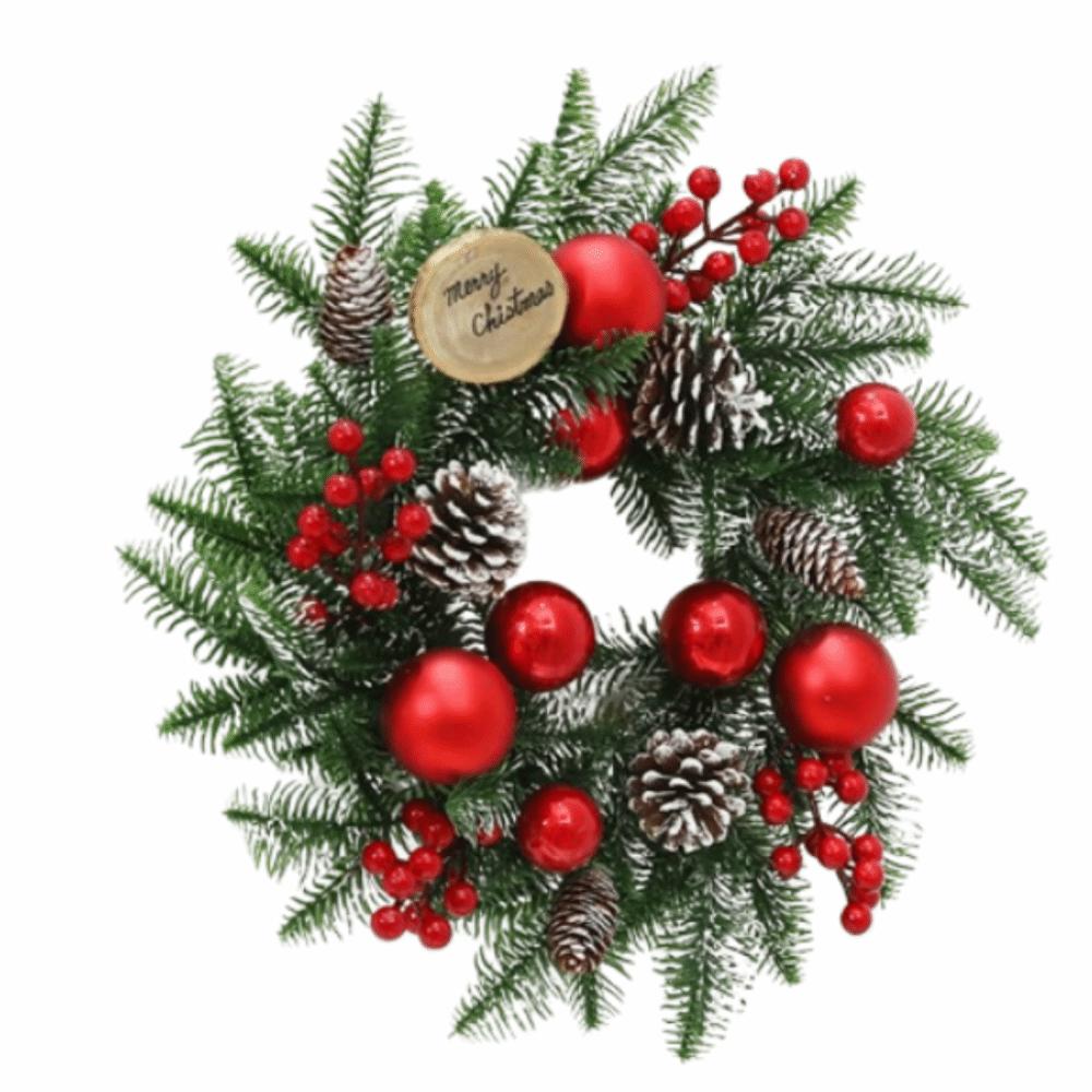 DIY Artificial Christmas Wreath Realistic Pine Cone Wall Hanging Floral Wreath  Household