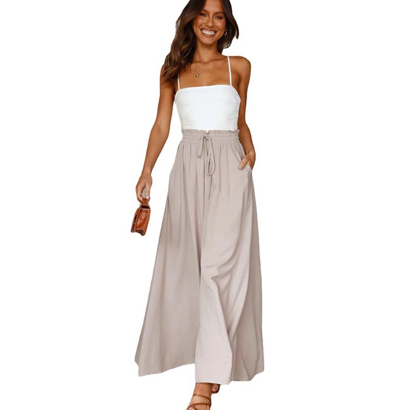 Summer Women Trousers, Casual Wide Leg Trousers, Loose Casual Fashion Trousers Women