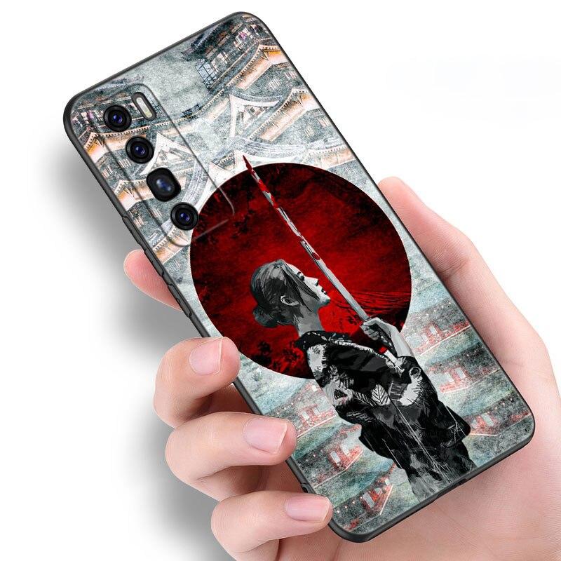Чехол японский самурай для Huawei NOVA 8 9 Pro 8i 7i 7SE Y60 5T Mate 40 30 20 10 Lite Honor 50 30 Premium Pro Plus 30S мягкий чехол