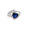 Fashion Jewelry Emerald Love Heart Ring, Fashion Niche Heart 8 * 8mm Ring