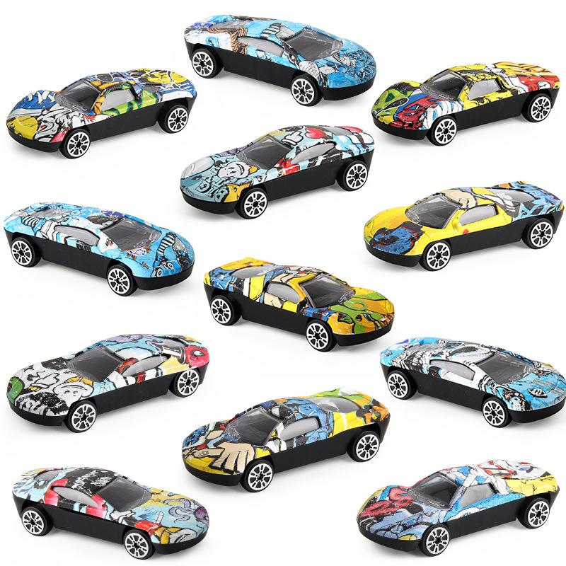 Children'S Alloy Car Toys 1:72 Alloy Car Model Graffiti Color Mini Scooter Giveaway Children'S Car