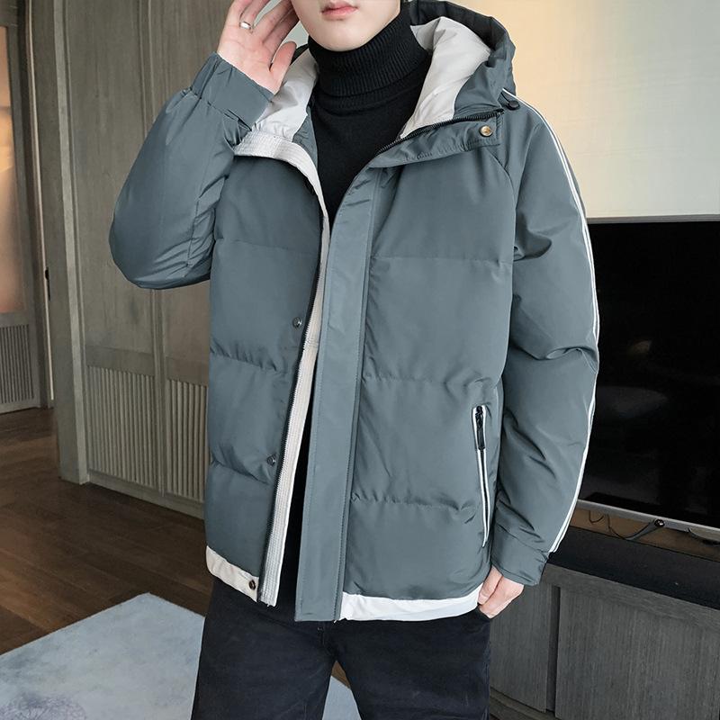Winter Hooded Padded Jacket Men Plus Fat Down Padded Jacket Young Fat Man Padded Jacket Windproof
