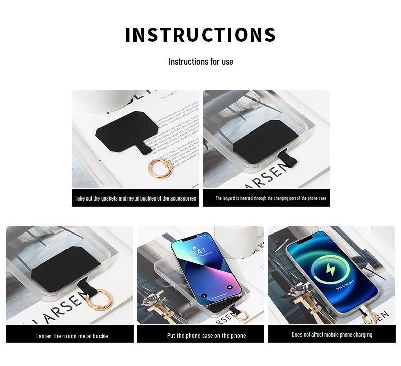 Съемный ремешок на запястье и плечо для мобильного телефона, регулируемый ремешок через плечо и небольшая сумка.