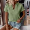 Women's Color V,Neck Striped Casual Short,Sleeve T,Shirt