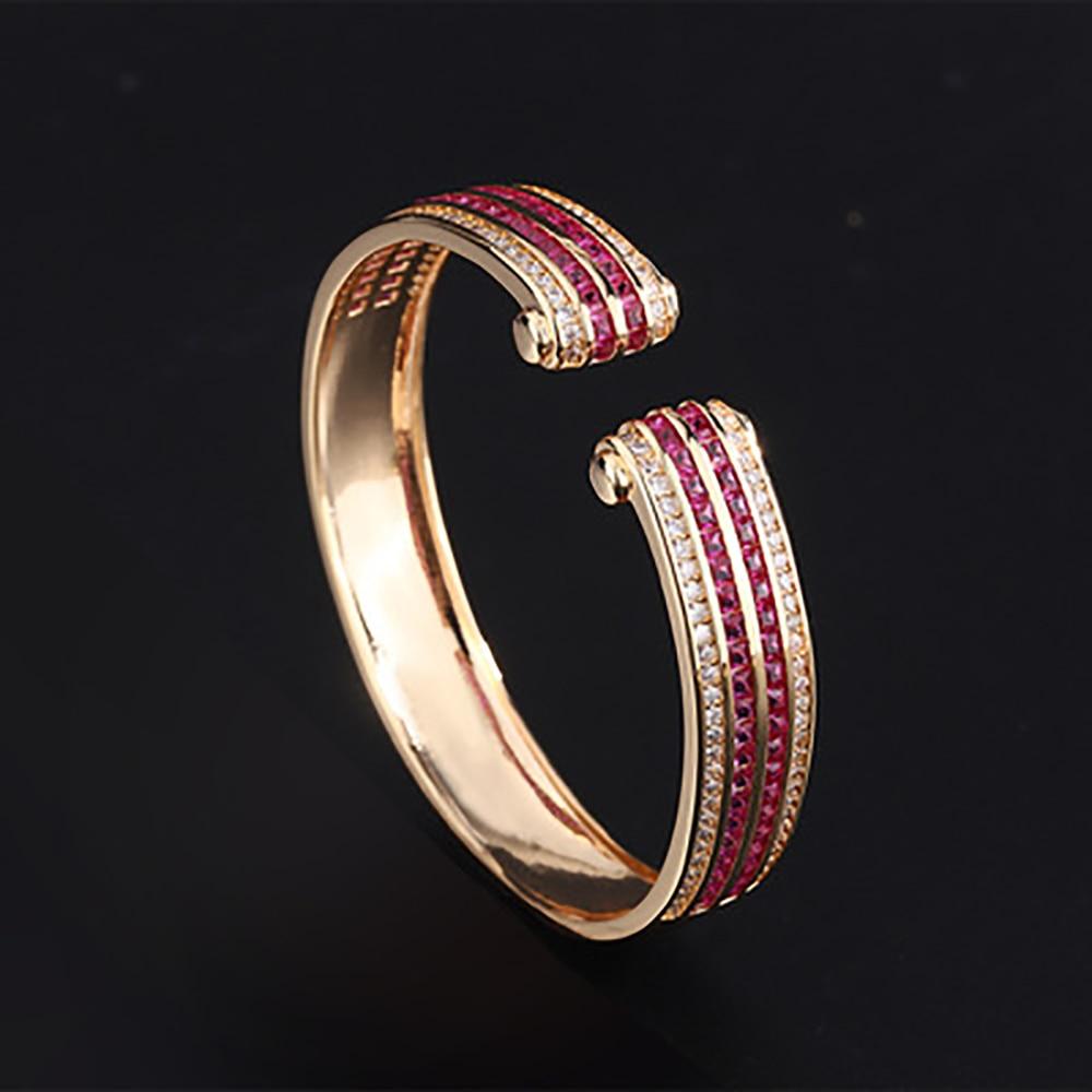 Luxury Silver 925 Wedding Bangles for Women Vintage Sapphire Emerald Ruby Gold Color Bracelets Party Fine Jewelry Birthday Gift