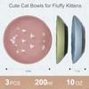 Миски для кошекКерамическая миска для кошачьего корма Усталость усов для домашних кошек Керамические неглубокие кошачьи миски для еды и воды с нескользящим силиконовым дном