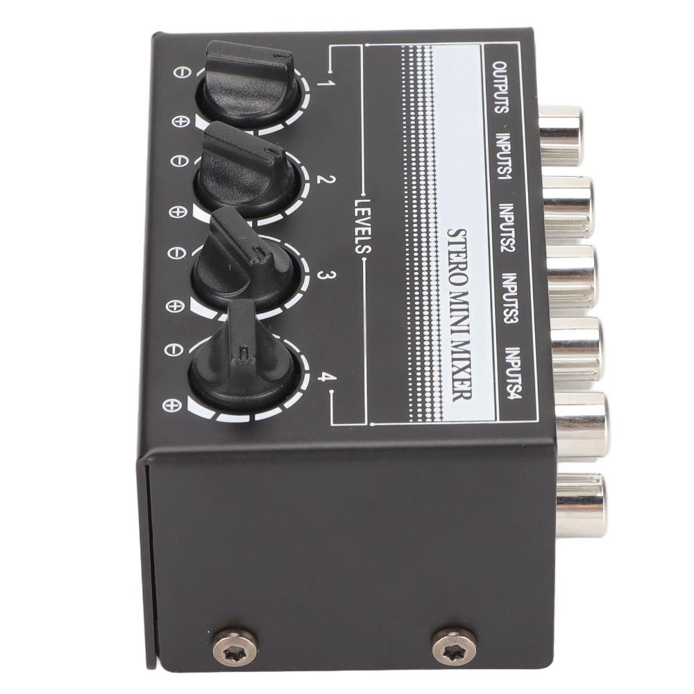 Support 4 in 1 Out Stereo Mini Mixer Separate Volume Knobs Stereo Splitte Recording Studio