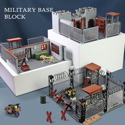 Конструктор Военная База Строительные Блоки Оружие Дом Блоки Игрушки Для Маленьких Мальчиков Совместимые Вневременные Армейские Оружие Аксессуары Кирпичики Детские Игрушки