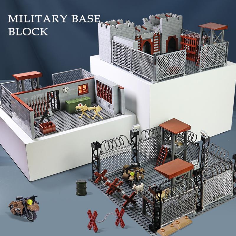 MOC Военная База Строительные Блоки Оружие Дом Блоки Игрушки для Мальчиков Совместимые Классические Армейские Оружие Аксессуары Кирпичи Детские Игрушки