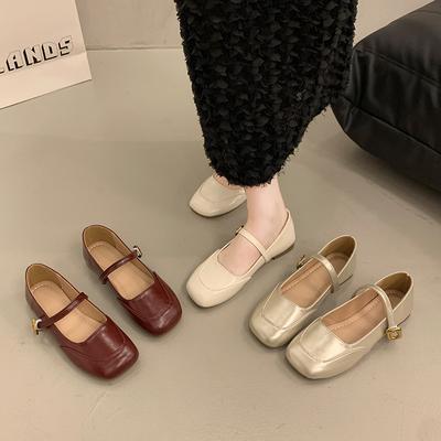 Французские ретро туфли с квадратным носком и маленьким вырезом, весна-лето 2025, новая универсальная верхняя одежда, туфли Мэри Джейн с юбкой
