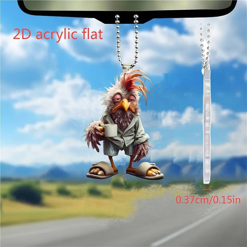 2D Креативный Новый Кулон Цыпленок Акриловый Плоский 2D Подвеска для Зеркала Заднего Вида В Салоне Автомобиля Подвеска Для Украшения Дома