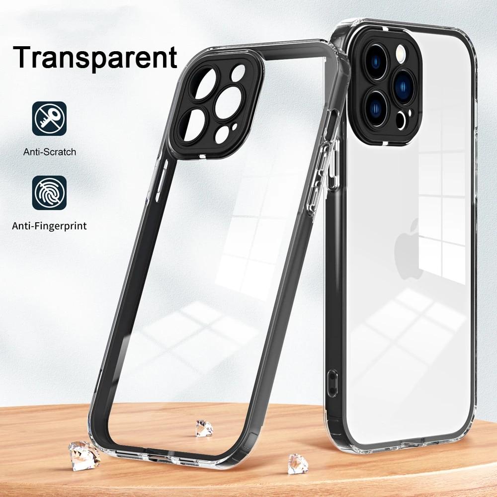 KEYSION Противоударный прозрачный чехол для iPhone 15 Pro Max 14 Plus, прозрачный силиконовый чехол из ТПУ + чехол для телефона из поликарбоната для iPhone 13 12 11 Pro Max