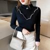 Half High Neck Women's Sweater Autumn and Winter Fashion Slim Knitted Sweater Long Sleeved Pullover Sweater