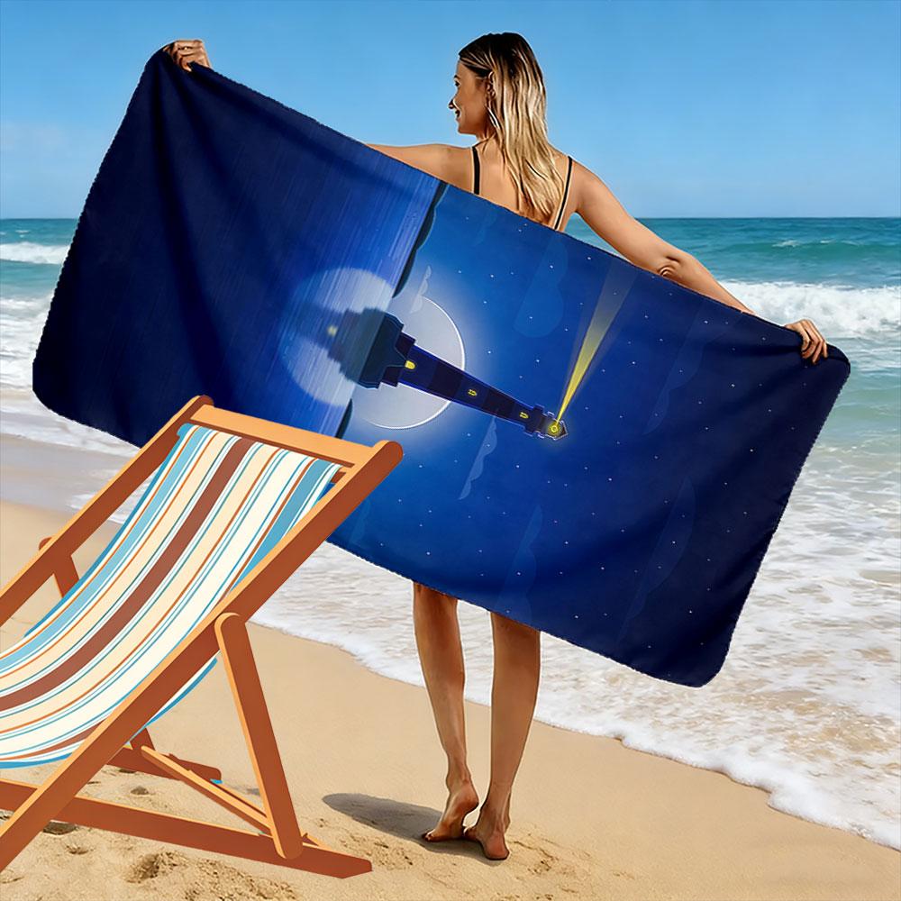 Lighthouse at Night Design A must-have beach towel for beach travel