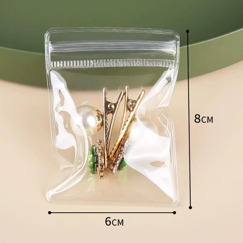 50pcs Jewelry Organizer Pouch Bags Transparent PVC Anti-Oxidation Earring Pendant Necklace Bracelet Storage Holder Bags