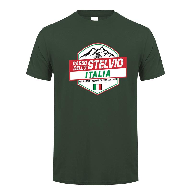Passo Dello Stelvio Cycling Italy T Shirt Summer Fashion Unisex Unisex Short Sleeve Cool Streetwear Tops Cotton Unisexs Tshirt Dy196