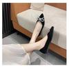 Autumn New Daily Sweet Bow Rhinestone Single Shoes Pointed Bow Stiletto Flat Heels
