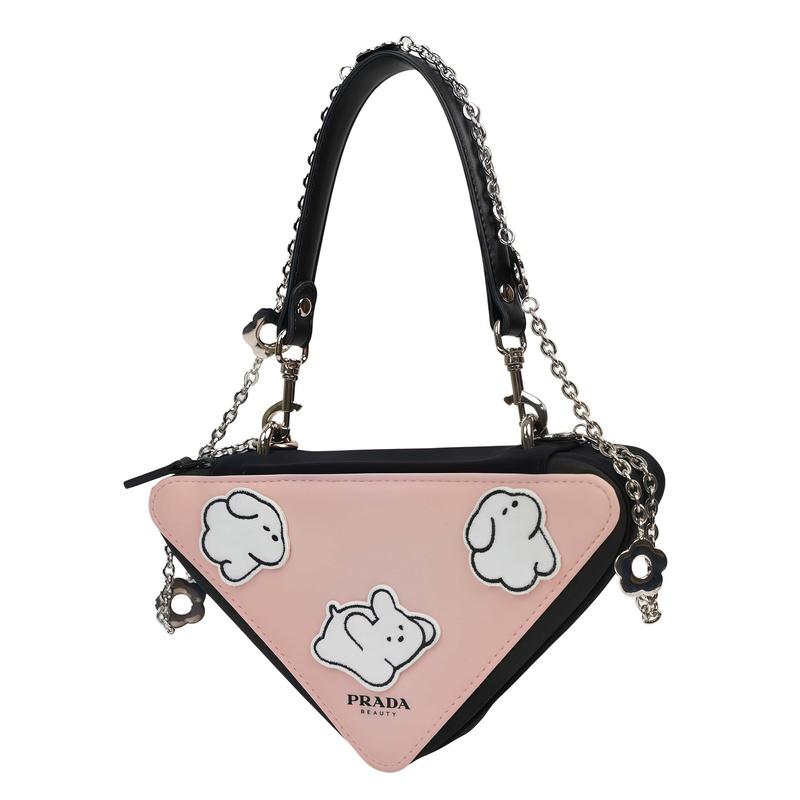 Косметичка/несессер Prada [Индивидуальная сумка] Розовый треугольник, простой, нишевый и высококлассный, модный, для поездок на работу, изысканный Розовый милый треугольник