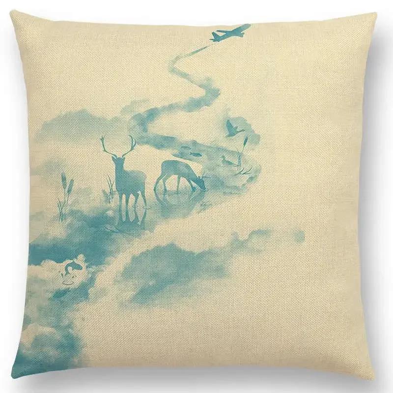Latest Magical World Unknown Loch Ness  Colorful Pure Curiosity Cushion Cover Sofa Throw Pillow Case Big Octopus Zombie