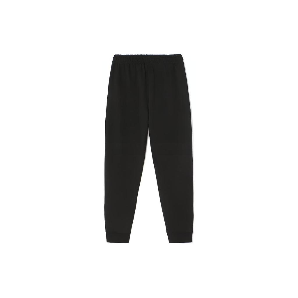 Li-Ning Wade Series Logo Print Cuffed Mid-Waist Knitted Sports Pants Men Bottoms Black AKLR407-1