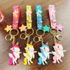 Cute Cartoon Rainbow Horse Keychain Pendant Unicorn Silicone Doll Women's Bag Car Key Chain Ring Decoration Bha-008y
