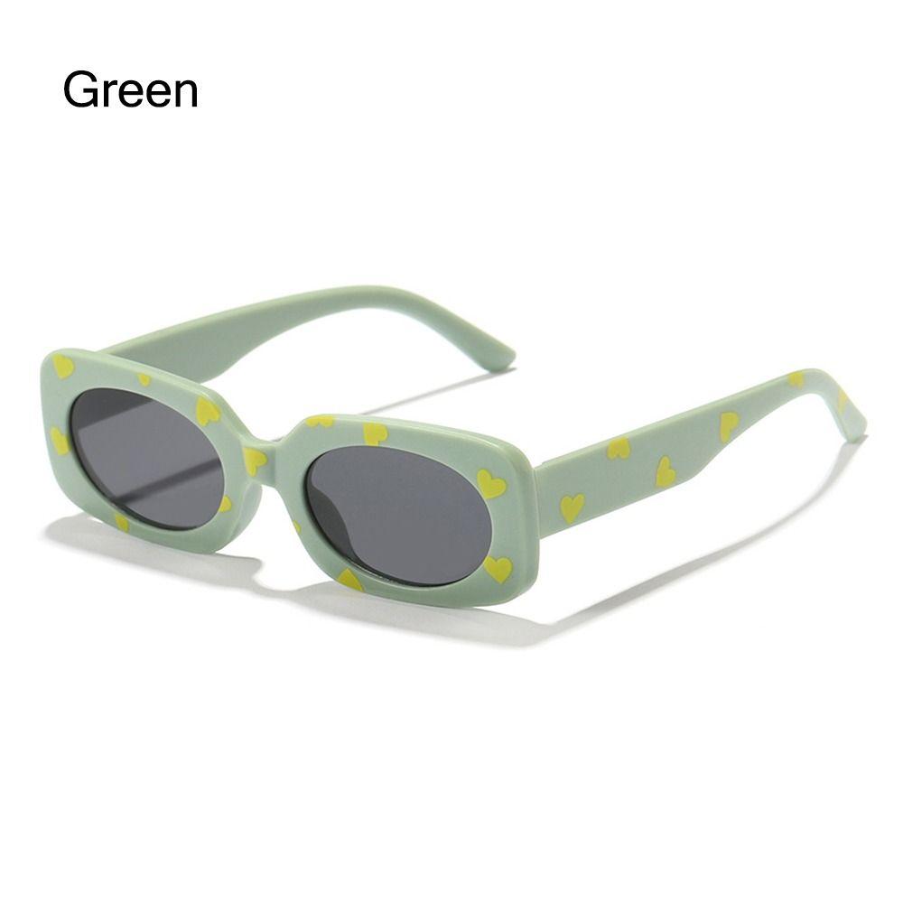 Cute Heart Print UV400 Kids Sunglasses 2-8 Years Sun Protection Rectangular Shades for Girls Boys