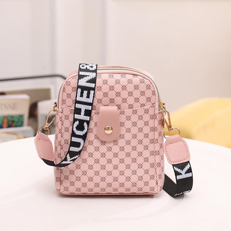 Women's Bag New Pattern Ribbon Crossbody Double-layer Small Square Bag Casual Mobile Phone Bag Printed Small Bag